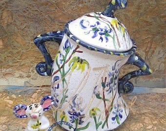 Yellow and Navy Sassy Wildflower Canister