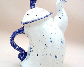 Retro Classic Blue Sassy Teapot