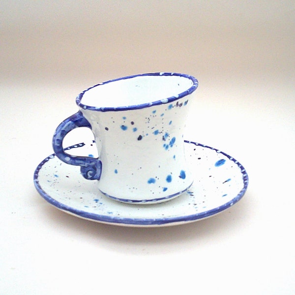 Retro Classic Blue Teacup and Saucer