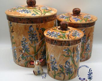 Earthtone Bluebonnet Sealed Canisters