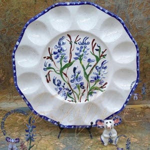 Hand Painted Bluebonnet Egg Tray