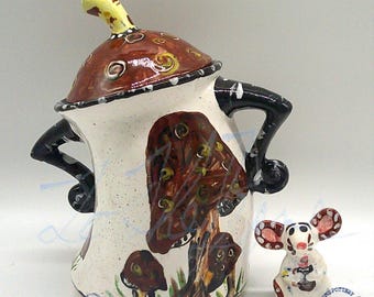 Sassy Earthtone Mushroom Canister