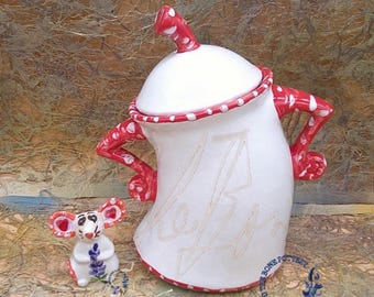 Red and White Sassy Canister