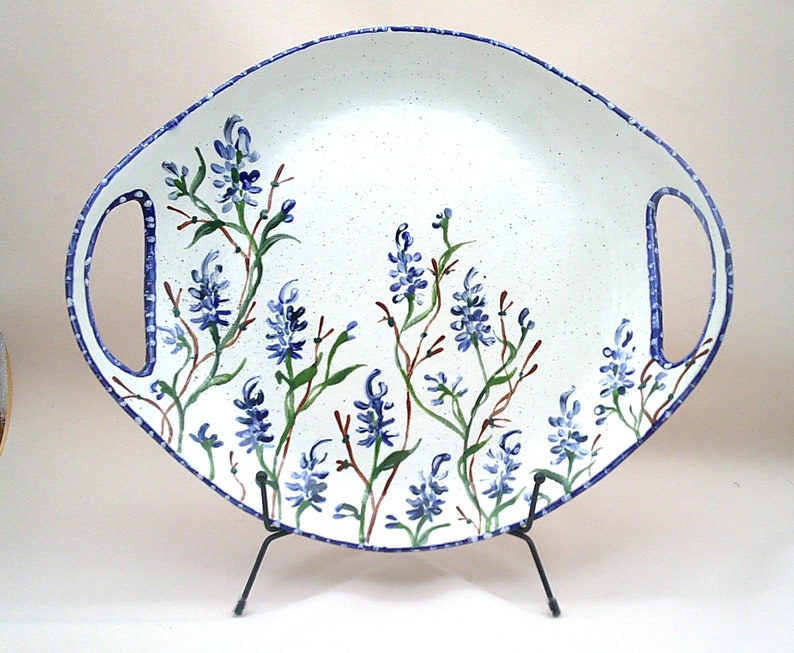 Oval Handled BluebonnetTray image 1