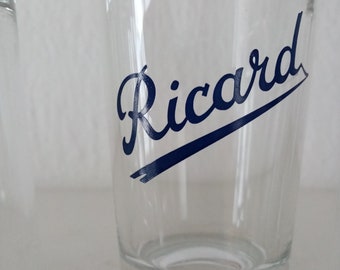 Ricard verres 60s - Verres Ricard rétro vintage français Barware avec lettrage bleu