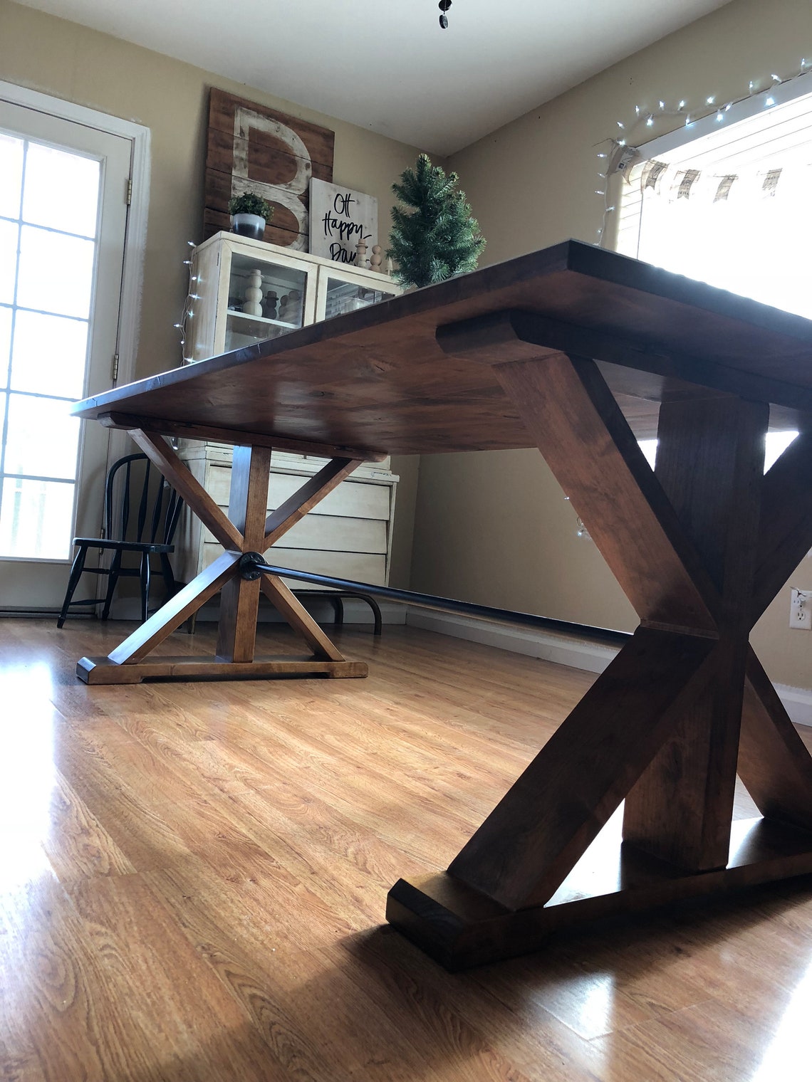 7' Alder Farmhouse Trestle Table Etsy