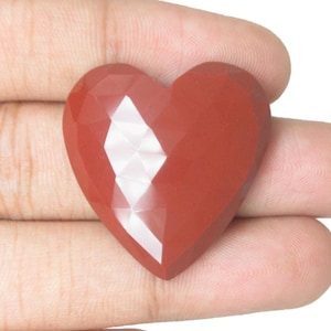 Natural Red Jasper Gemstones Faceted Cut Gemstone Heart Shape Gemstones Red Colour Loose Gemstone Necklace Gemstone Gift For Her Gems.