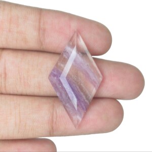 Genuine Fluorite Gemstones Rhombus Shape Cabochon Faceted Cut Gemstone Purple & Clear Color Gemstone Loose Gemstone AAA+ Quality Gems.