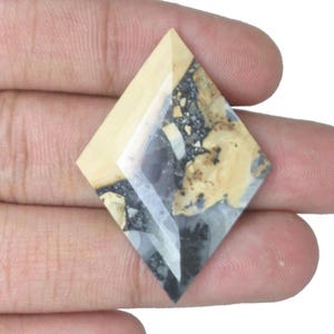 Natural Maligano Jasper Gemstones Rhombus Shape Faceted Cut Yellow & Black Color Gemstones Loose Gemstones Necklace Gift For Her Gems.