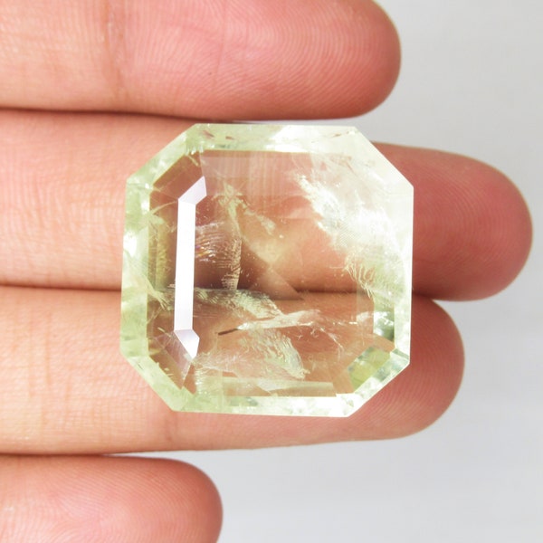 Natural Prasiolite Gemstone Emerald Cut Shape Faceted Rose Cut Gemstone Green Color Gemstone Loose Gemstone Neckles Jewelry Making Gems.