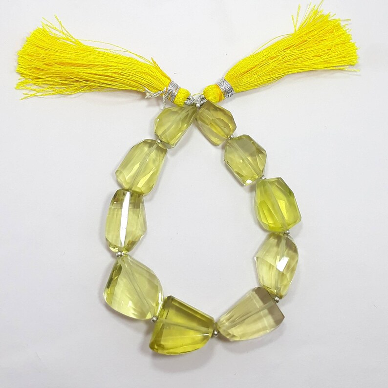 Lemon quartz tumbled beads faceted lemon quartz beads necklace beads large beads