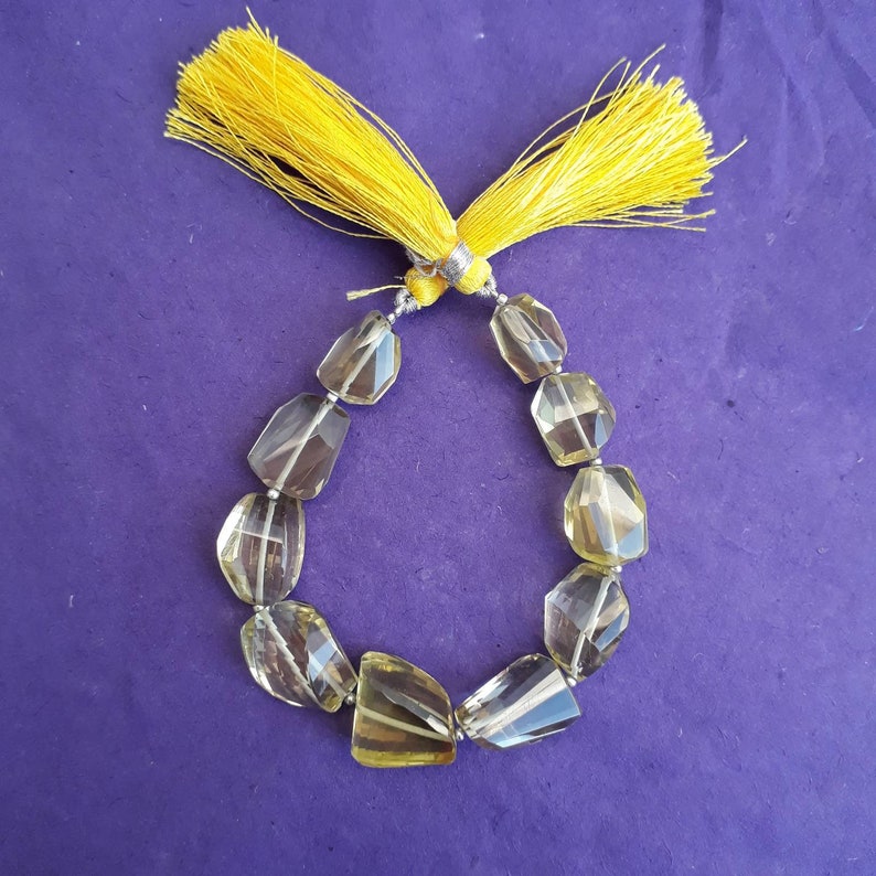 Lemon quartz tumbled beads faceted lemon quartz beads necklace beads large beads