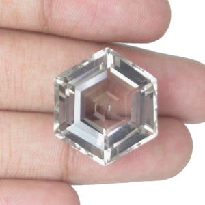Gift For Her Gems Natural Smoky Quartz Gemstones Hexagon Shape Faceted Cut Gemstone Black Colour Gemstone Loose Gemstone Pendant Gemstone.