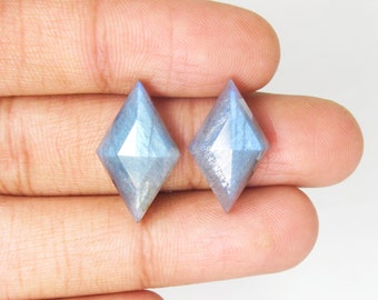 Natural Labradorite Gemstone Rhombus Shape Cabochon Faceted Cut Gemstones Rainbow Flash Color Gemstones Earrings jewellery Making Gems.