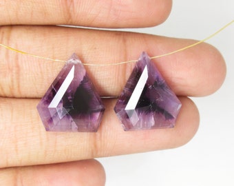 Natural Amethyst Gemstone Diamond Shape Cabochon Faceted Cut Gemstone Purple Colour Gemstone Beads Gemstone Earrings jewellery Making Gems.