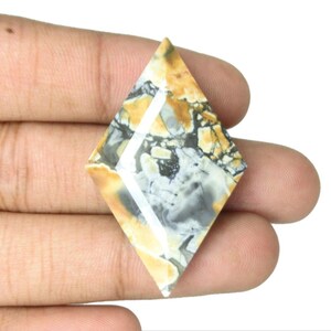 Natural Maligano Jasper Gemstones Rhombus Shape Faceted Cut Gemstone Yellow & Black Color Gemstone Loose Gemstone Pendant Gemstone.