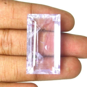 Natural Amethyst Rectangle Shape Gemstone: Faceted Purple Color Loose Necklace Stone.
