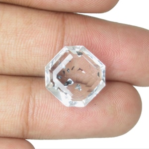 Top Grade Quality Gems Natural Black Super Seven Quartz Gemstones Emerald Cut Shape Faceted Gems Black & Clear Colour Gemstone Loose Gems.