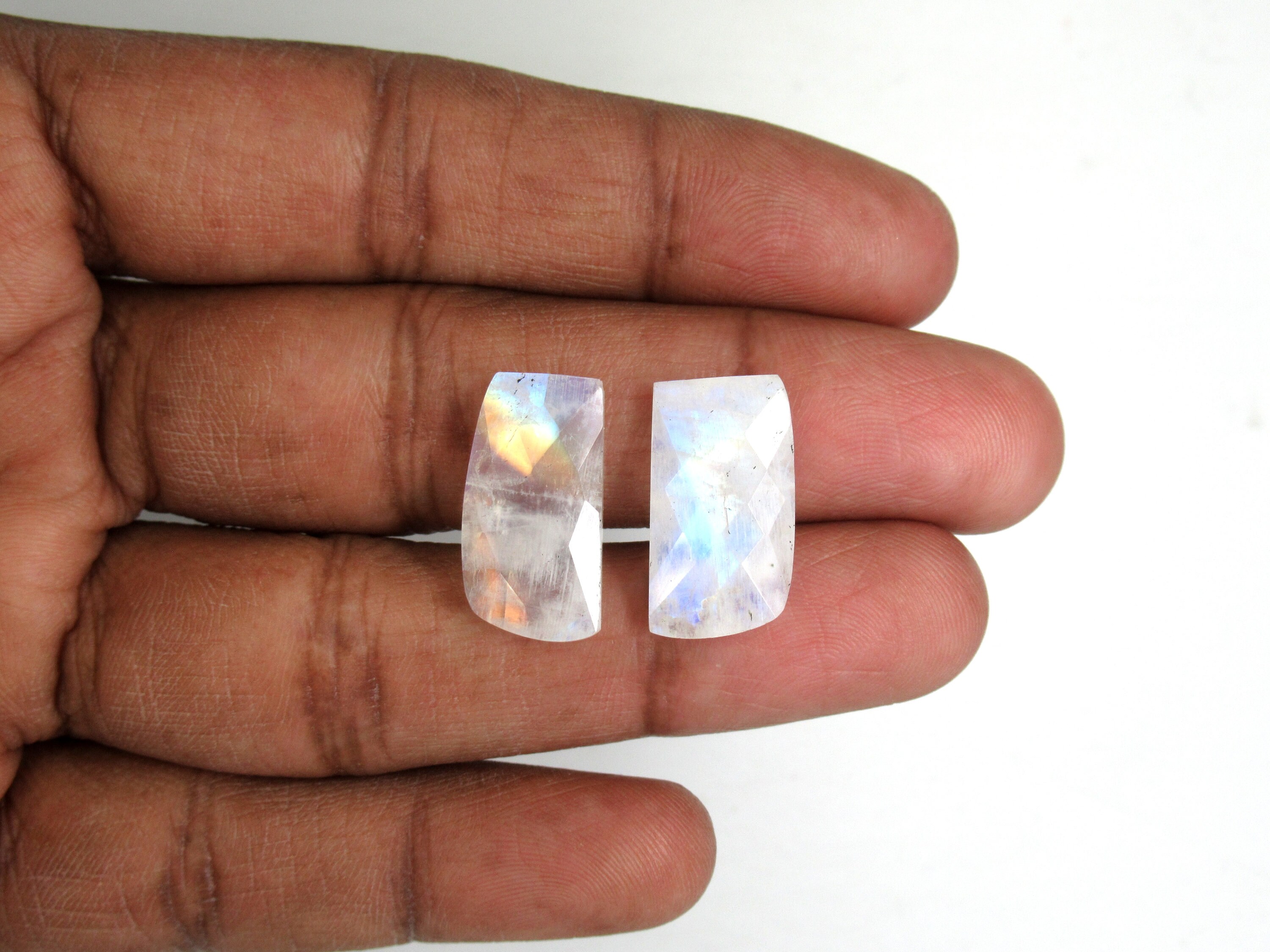 Natural Moonstone Gemstone Red Fire Rainbow Moonstone Gemstone Etsy