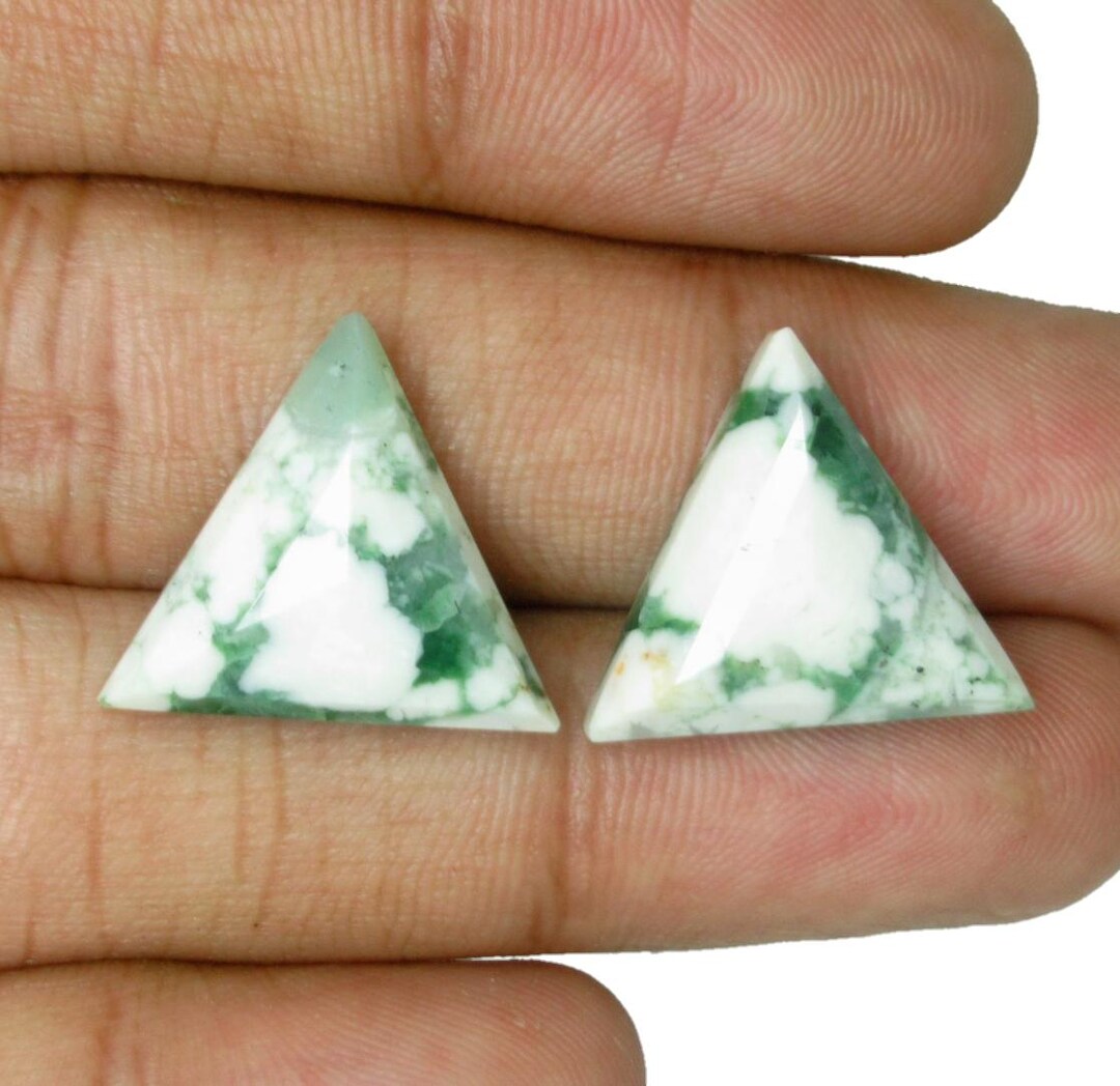 Natural Variscite Gemstones Triangle Shape Cabochon Faceted Gemstone ...