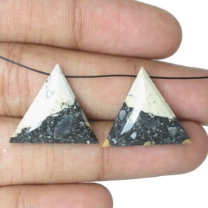 Natural Maligano Jasper Gemstones Triangle Shape Faceted Cut Gems Yellow & Black Color Gemstones Loose Pair Gemstones Jewellery Making Gems.