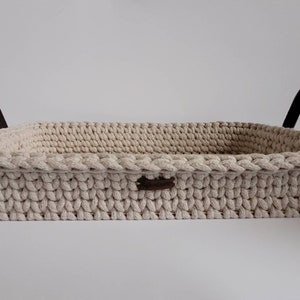 Crochet decorative tray with handles, handmade knitted coffee table tray, sarving tray, tea tray for table decor, drink tray