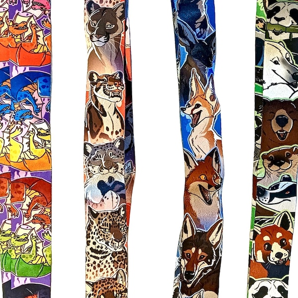Lanyards mit Tiermotiven – Katzen, Hunde, Marderartige/Bären, Drachen