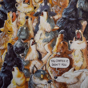 The Howl - A4 Fine Art Print of Original Acrylic Artwork by Panthera Arven