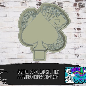 Concho di carta a forma di picca con cartoncino PNG SVG Stampo per stampo STL File per Freshies, candele, perle aromatiche, stampo Freshie, perle aromatiche