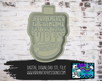 Hotdog Water Vibes-vormbehuizing STL-bestand: verse producten, kaarsen (digitale download)