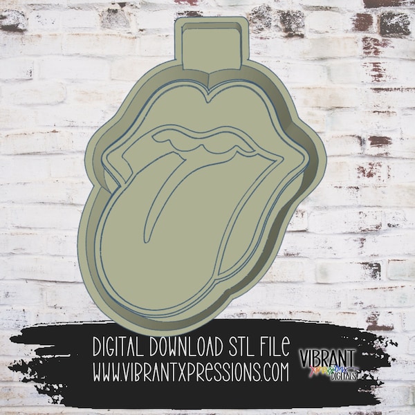 Stones Lips and Tongue w Cardstock PNG/SVG Mold Housing Mold Maker STL File for Freshies, Aroma Beads, Freshie Mold, Aroma Bead Mold