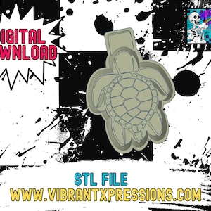 May include: A 3D printable STL file for a turtle cookie cutter. The file is available for digital download from www.vibrantxpressions.com.