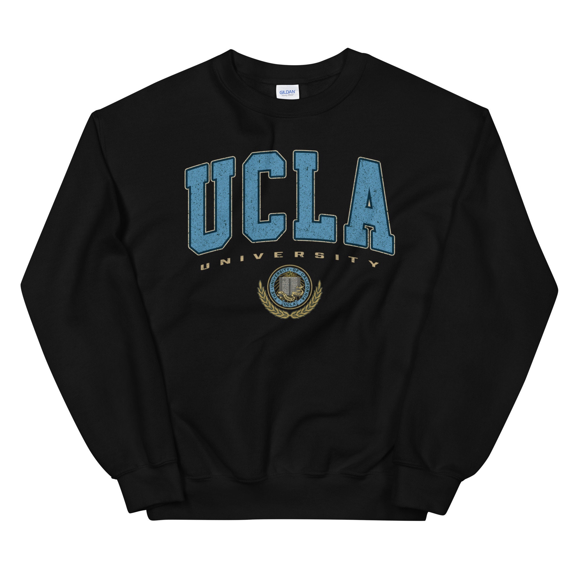 Vintage UCLA Bruins Sweater Men Small Blue Gray Long Sleeve Pullover Camp  David