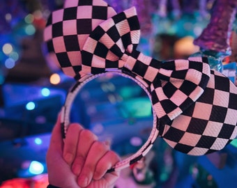 Black and White Checkered Ears