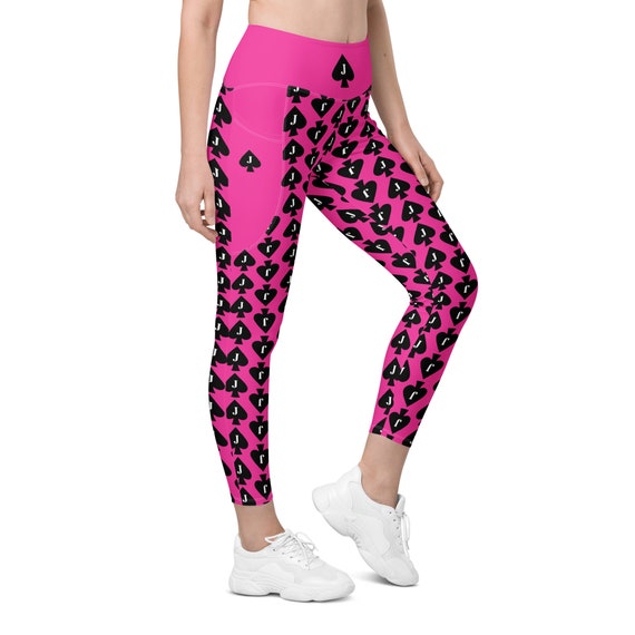 Jack of Spades Pink Leggings with Pockets JOS Totally Personalizable for Text and Colors Sizes up to 6XL Perfect for Jacks of Spades Sissies