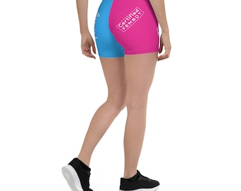 Femboy shorts in roze en blauw Femboy tekstgecertificeerd Femboy in wit volledig personaliseerbaar voor tekst en kleur