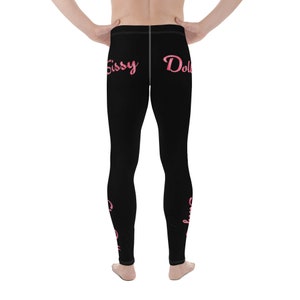 Sissy Doll Leggings pour hommes Sissy Doll en rose sur noir, idéal pour les poules mouillées et les filles