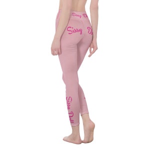 SDS Sissy Doll pink leggings. Sizes up to 5XL. Totally customizable. Choose your own text, your own colors, text placement.