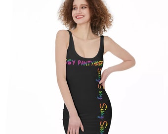 Sissy Bodycon Kleid - Sissy Strumpfhose, total anpassbar. Größen bis 3XL.
