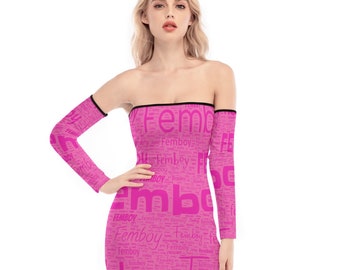 Femboy Off-shoulder Back Lace-up Dress With Femboy Wordcloud Design in Pink Fully Personalizable for Text and Color Sizes up to 5XL. - Etsy Femboy Off-shoulder Back Lace-up Dress With Femboy Wordcloud Design in Pink Fully Personalizable for Text and Color Sizes up to 5XL. - Etsy