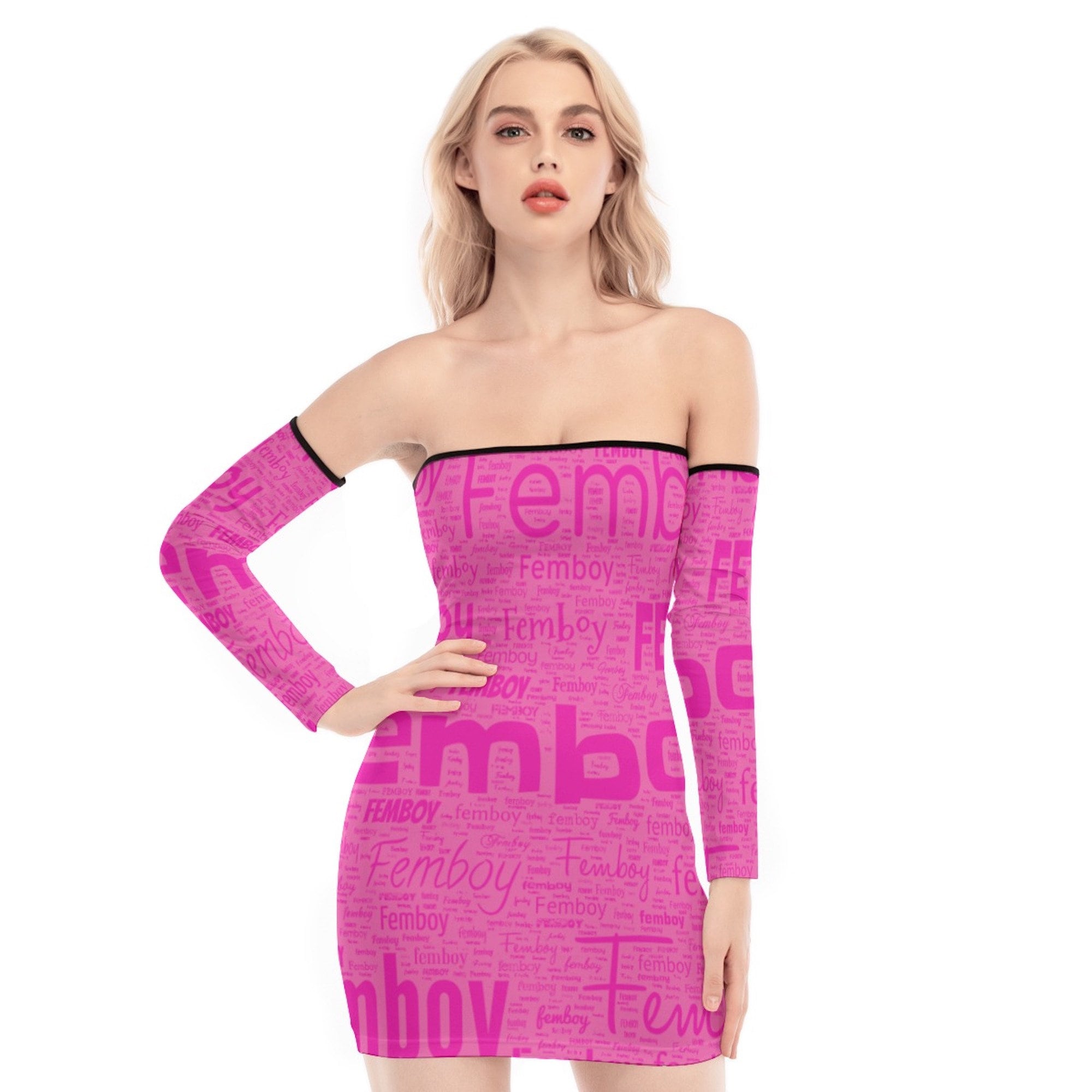 femboy prom dress Femboy Elegant Off The Shoulder Prom Dress With Slit