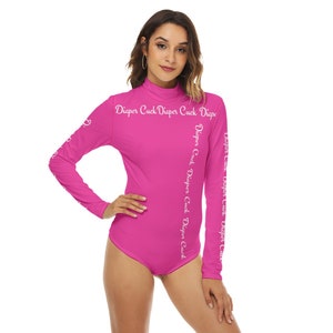 Body à manches longues à col roulé Diaper Cuck - totalement personnalisable, tailles jusqu&#39;à 4XL