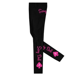 Sissy Doll Men&#39;s Leggings with Jack of Spades Motif on Each Leg Ideal for Sissy Jacks of Spades