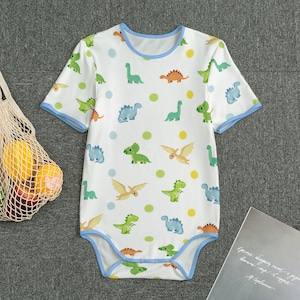 Adult Romper with Dinosaur Design and Blue Edge ABDL | Totally personalizable | sizes XS to 4XL