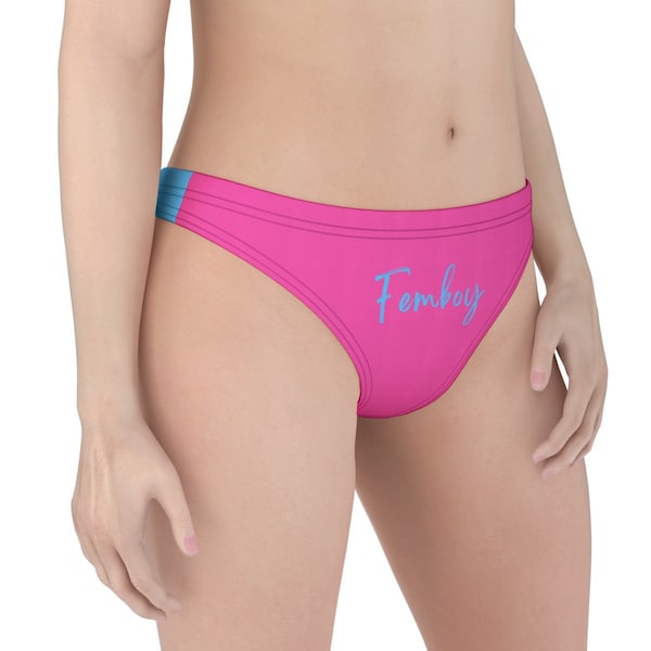 Femboy Pink and Blue Thong | G-String |  Pink Front Blue Rear Femboy and Certified Femboy | Personalizable for color and text | Up to 5XL