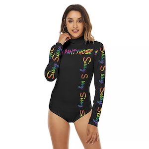 Pantyhose Sissy Turtleneck Long Sleeve Bodysuit - totally customizable, sizes up to 4XL