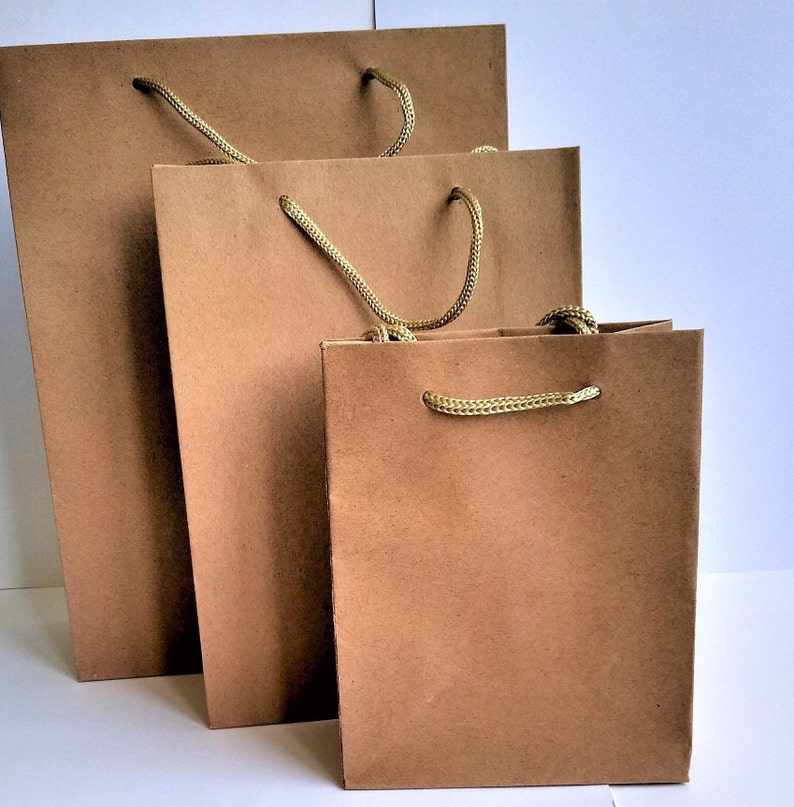 Kraft Gift Bags Natural Brown with Handles Plain Quality Etsy