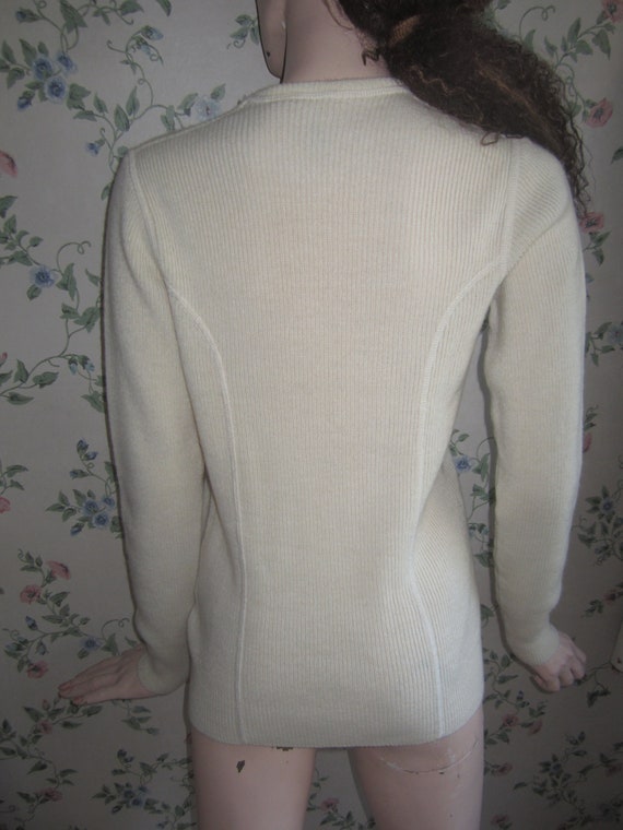 1960s/1970s offwhite Skipullover, 100% wool, size… - image 8