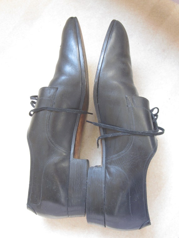 Black 1960s men's shoes, authentic vintage from the 6… - Gem
