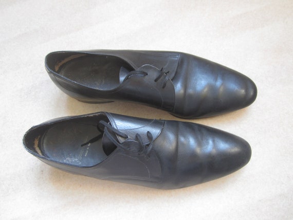 Black 1960s men's shoes, authentic vintage from the 6… - Gem